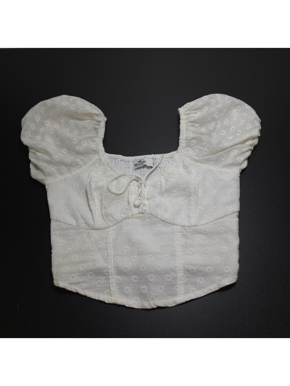 Hollister White Puff Sleeve Crop Top Size XS